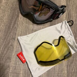 Bolle Black Ski Goggles with Yellow Lens
